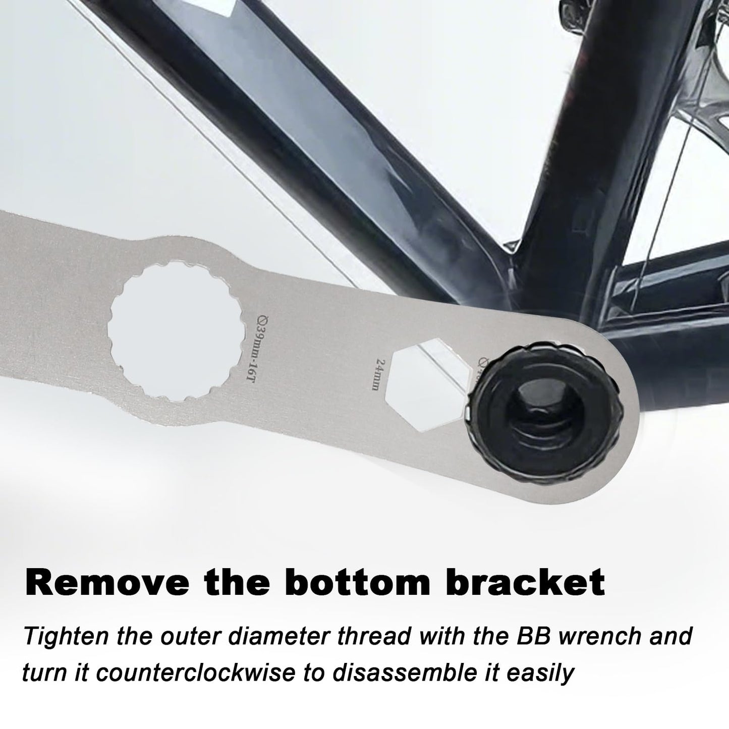 Utoolmart Multi - function Bottom Bracket Wrench, Stainless Steel Bottom Bracket Removal Install Wrench, Suitable for BB wrench 39 40.5 44mm outer diameter, 16 Notch