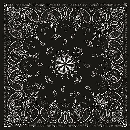 Premium Cotton Bandanna - Black Paisley