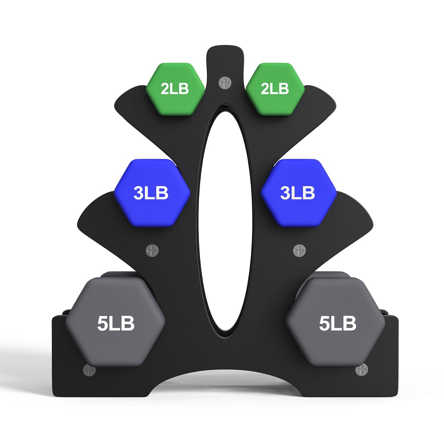 Portzon Weights Dumbbells Set with Various Color and Weights and Compatible, 1-15 LB, Anti-Slip, Anti-roll, Hex Shape
