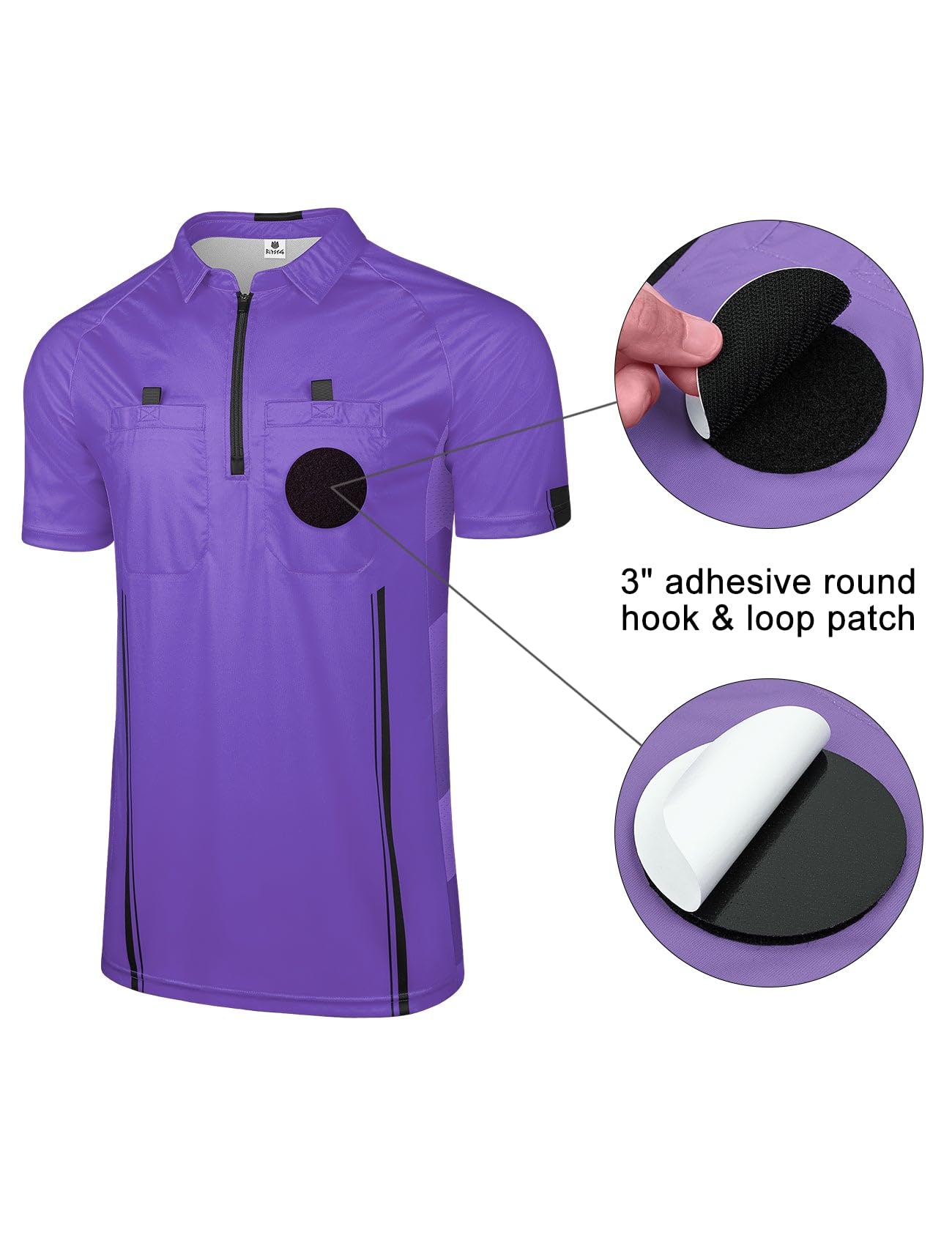 FitsT4 Sports Pro Soccer Referee Jersey Short Sleeve Ref Shirts Purple Large
