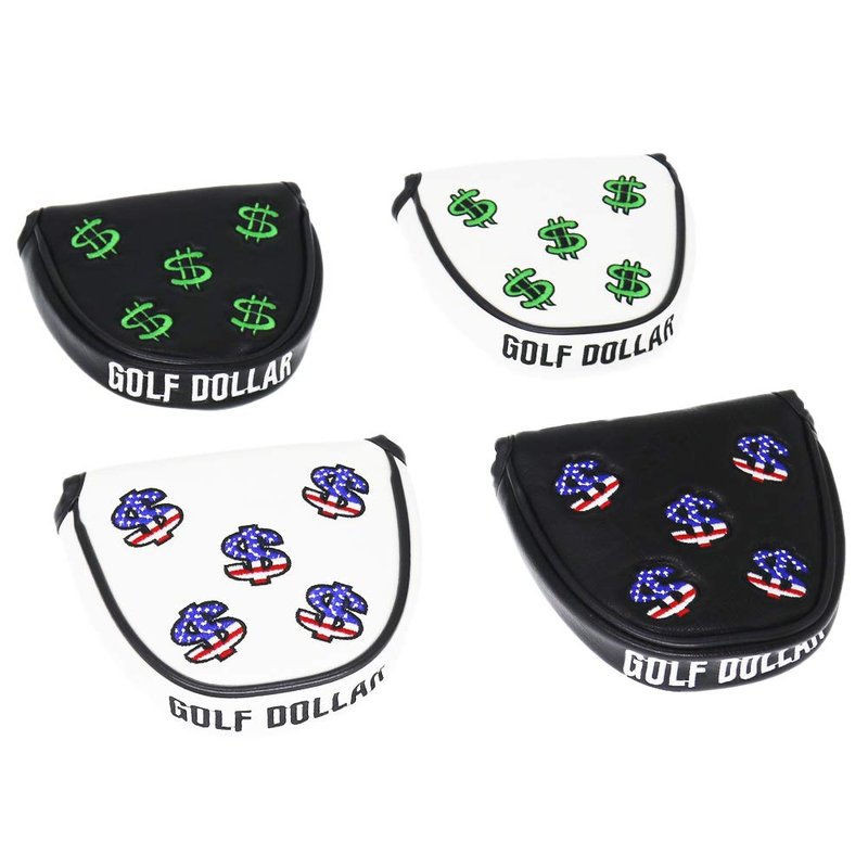 SEACLOUD Golf Cash Money Mallet Putter Cover for Scotty Cameron PU Headcover with Magnetic Closure 2ball Black Green