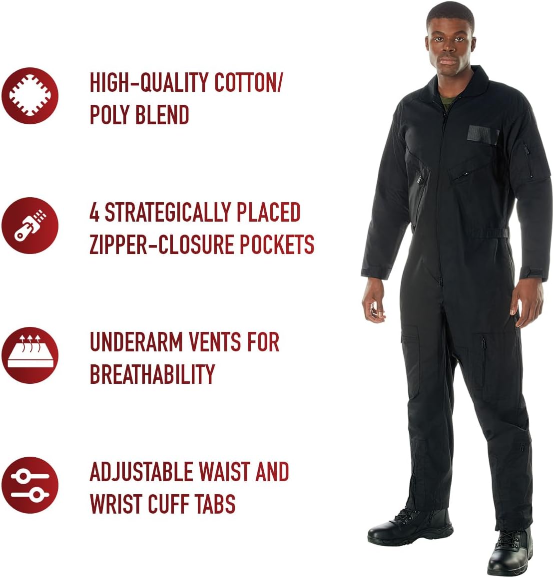 Rothco Flightsuit - Men's Pilot Coveralls for Costume & Cosplay | Durable Jumpsuit