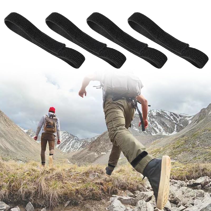 4 Pack Adjustable Elastic Band - 2.5 Cm Wide Ankle Straps for Cycling & Hiking
