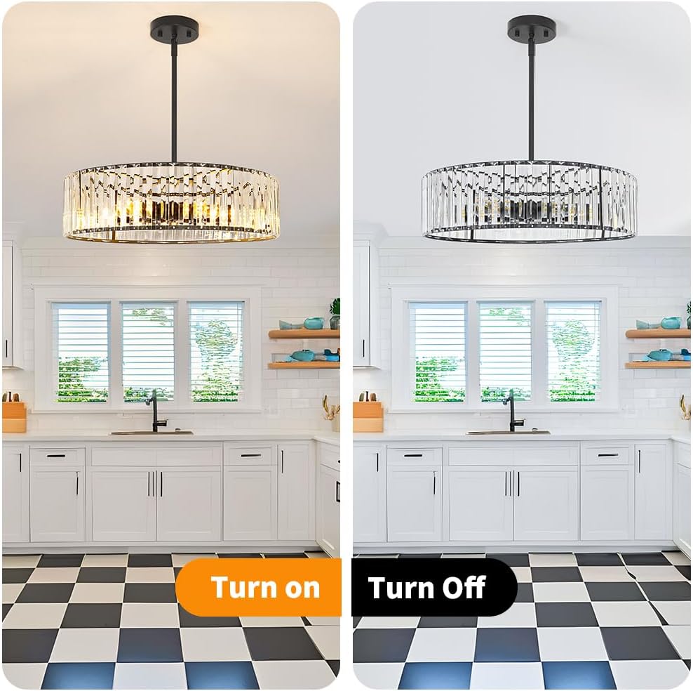 Modern Gold Crystal Ceiling Light Fixture - 11-Inch Semi Flush Mount Chandelier for Kitchen & Entryway
