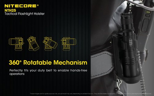 Nitecore NTH25 Rotary Flashlight Holster for P20ix P20i P23i and More with Adjustable Belt Clip Sticker