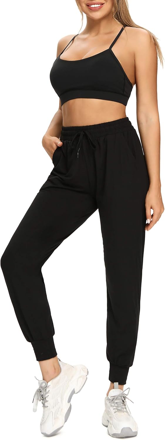 Skiennix Women's Joggers - 3 Pack Sweatpants with Pockets for Athletic Workouts | Yoga & Running