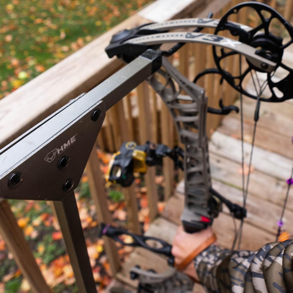 HME Reliable Stable Convenient Lightweight Durable Portable Dual-Sided Versatile Archery Hard Surface Bow Practice Hanger with Archer's Arrow Caddies Included