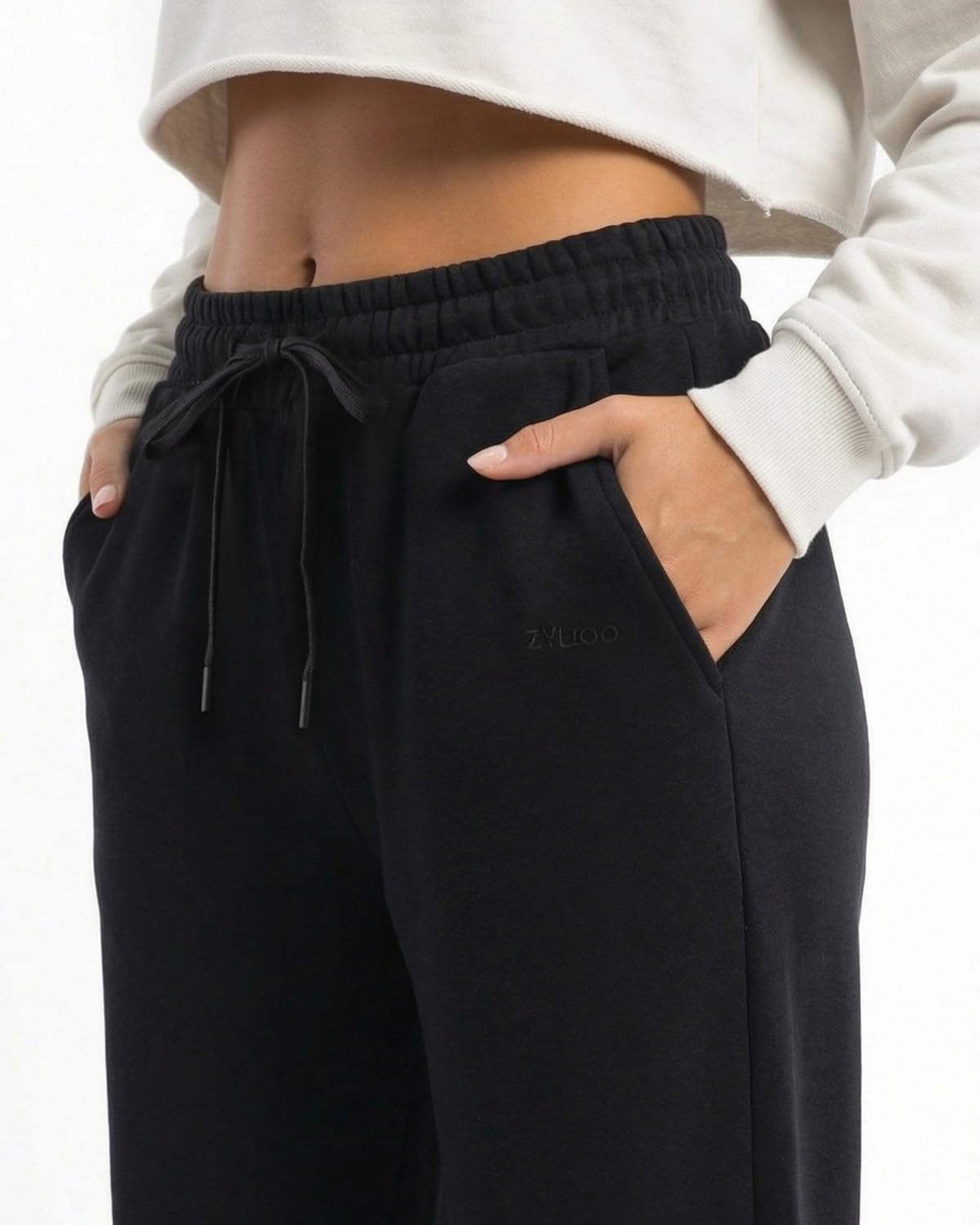Zylioo Tall Women's Wide Leg Sweatpants - High Waist Casual Lounge Pants with Pockets | 32"/34" Inseam