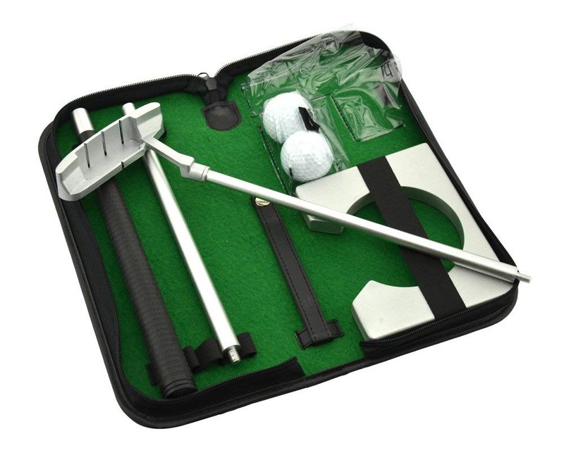 Neon Executive Gift Portable Golf Putter Set Kit with Ball Hole-Cup for Travel Indoor Golf Putting Practice