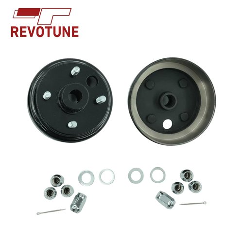 REVOTUNE 2-Pack Golf Cart Brake Drum Hub Assembly Compatible with EZGO 1992-Up 4-Cycle Gas Engines 1 Inch Large Hole 30 Teeth Replaces OE 21807G1 21807-G1 41843-94