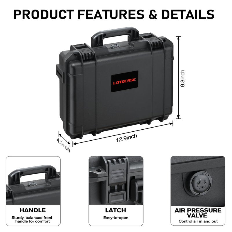 LOTOCASE Case for NOCO Boost GB50 – Waterproof Hard Shell Carrying Case with Custom Pre-Cut Foam, Shockproof Protective Travel Box Compatible with Boost GB50 UltraSafe Jump Starter