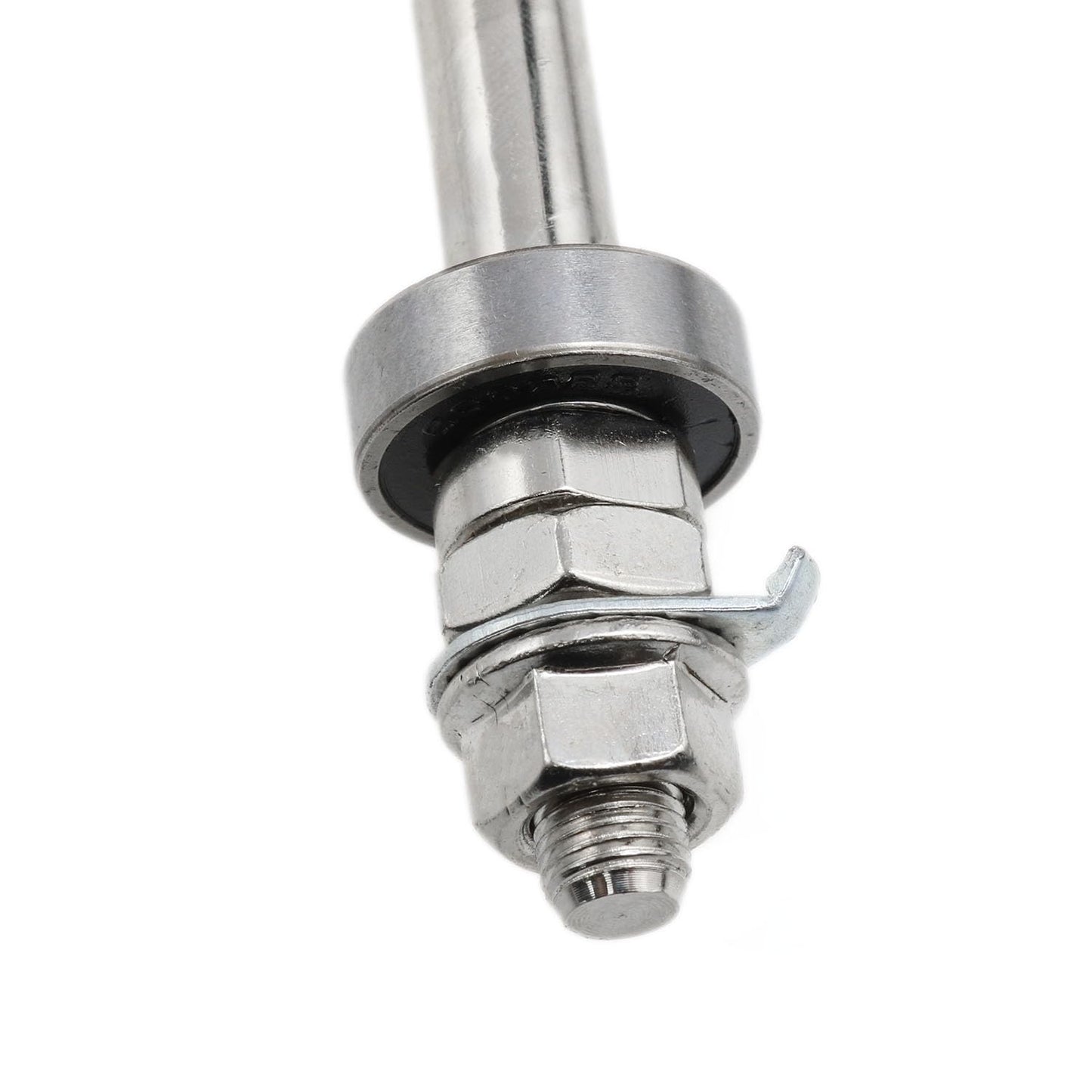 Meuey Lyot Front Hub Axle Bicycle Axle Bike Axle 140mm/5.5 Inch Bicycle Multiple Speed Front Hub Axle 3/8'' Silver 26TPI Hub Nut Washer Kit 1PCS