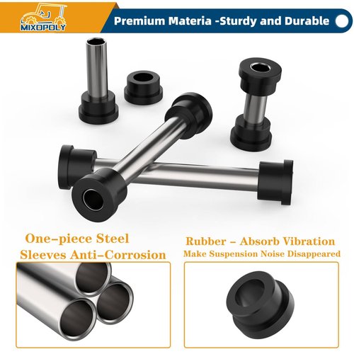 Mixopoly Front Spring and Upper A-Arms Bushing Sleeve Kit 102289901 for Club Car Precedent Golf Cart 2004-up, Replace OEM 102956201 102288101 102287701 102287601
