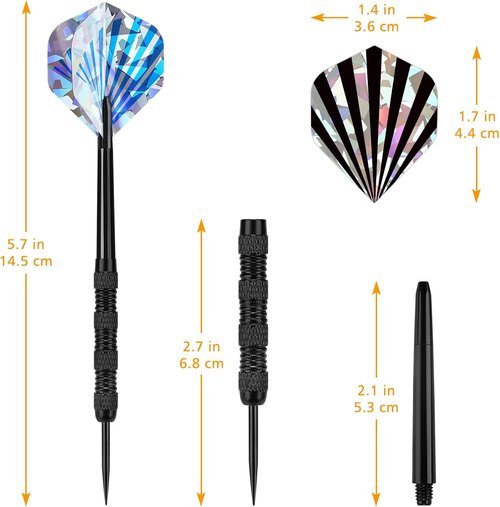 Accmor Steel Tip Darts - 18 Grams Professional Metal Darts Set for Dartboard | Precision Performance