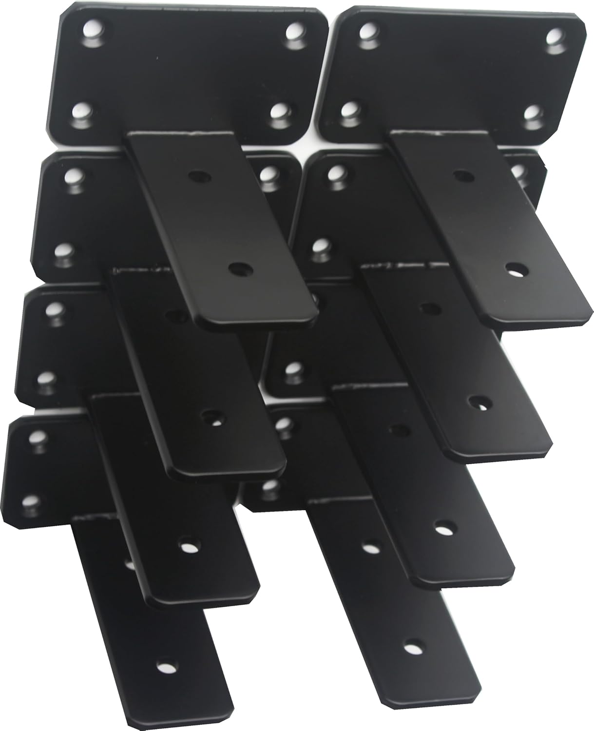 10-Inch Black Iron Floating Shelf Brackets - 12 Pack Rustic Industrial Support