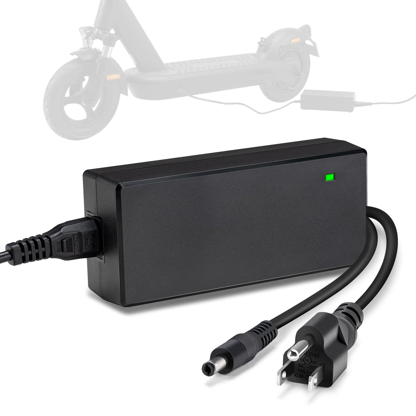 E-Mangue 36V Lithium Battery Charger Output 42V 2A for Electric Bike Battery Scooter Batteries, Charger with DC2.1 Jack Connector (5.5X2.1mm)