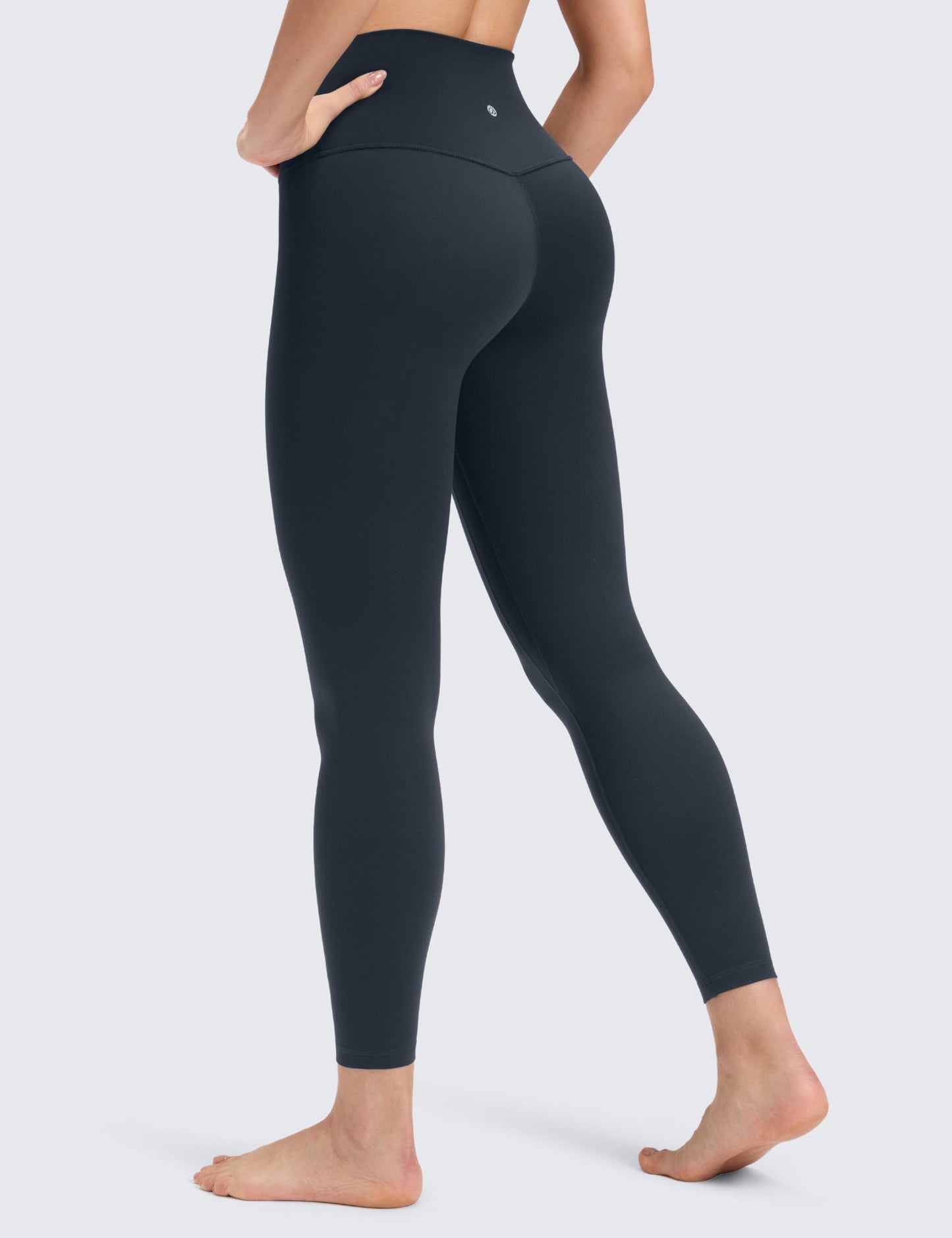 CRZ YOGA Butterluxe No Front Seam Yoga Leggings 25" - High Waisted Womens Lounge Pants Pilates Workout Athletic Buttery Soft True Navy Medium