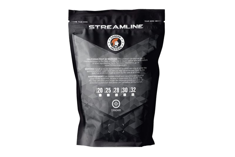 Lancer Tactical Streamline Competition Grade Airsoft BBS 0.20g/0.25g/0.28g/0.30g/0.32g-Pack of Three (0.28g)