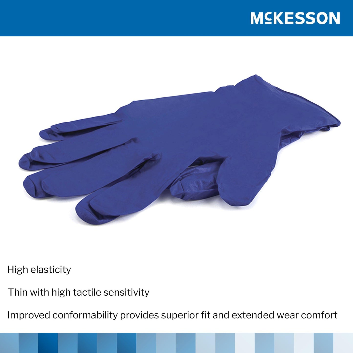 McKesson Confiderm 3.0 Nitrile Exam Gloves - Powder-Free, Latex-Free, Ambidextrous, Textured Fingertips, Non-Sterile - Dark Blue, Size Medium, 250 Count, 1 Box