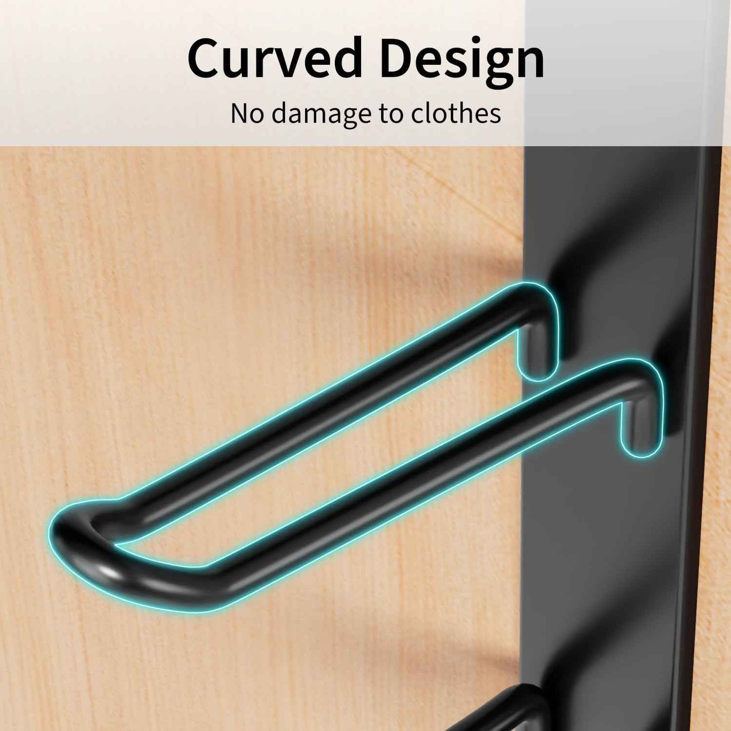 niffgaff 16 Hook Over The Door Hooks, Vertical Over The Door Towel Rack, Over Door Hook, Over The Door Hanger, for Towel and Clothes Hangers, Black, 4 Pack,12.28'',for 1.7'' Door