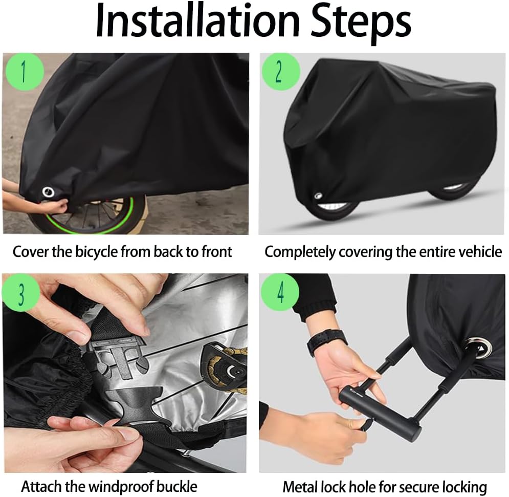 Skiennix 2XL Large Waterproof Bike Covers - Outdoor Protection for 2 or 3 Bicycles with Lock Hole
