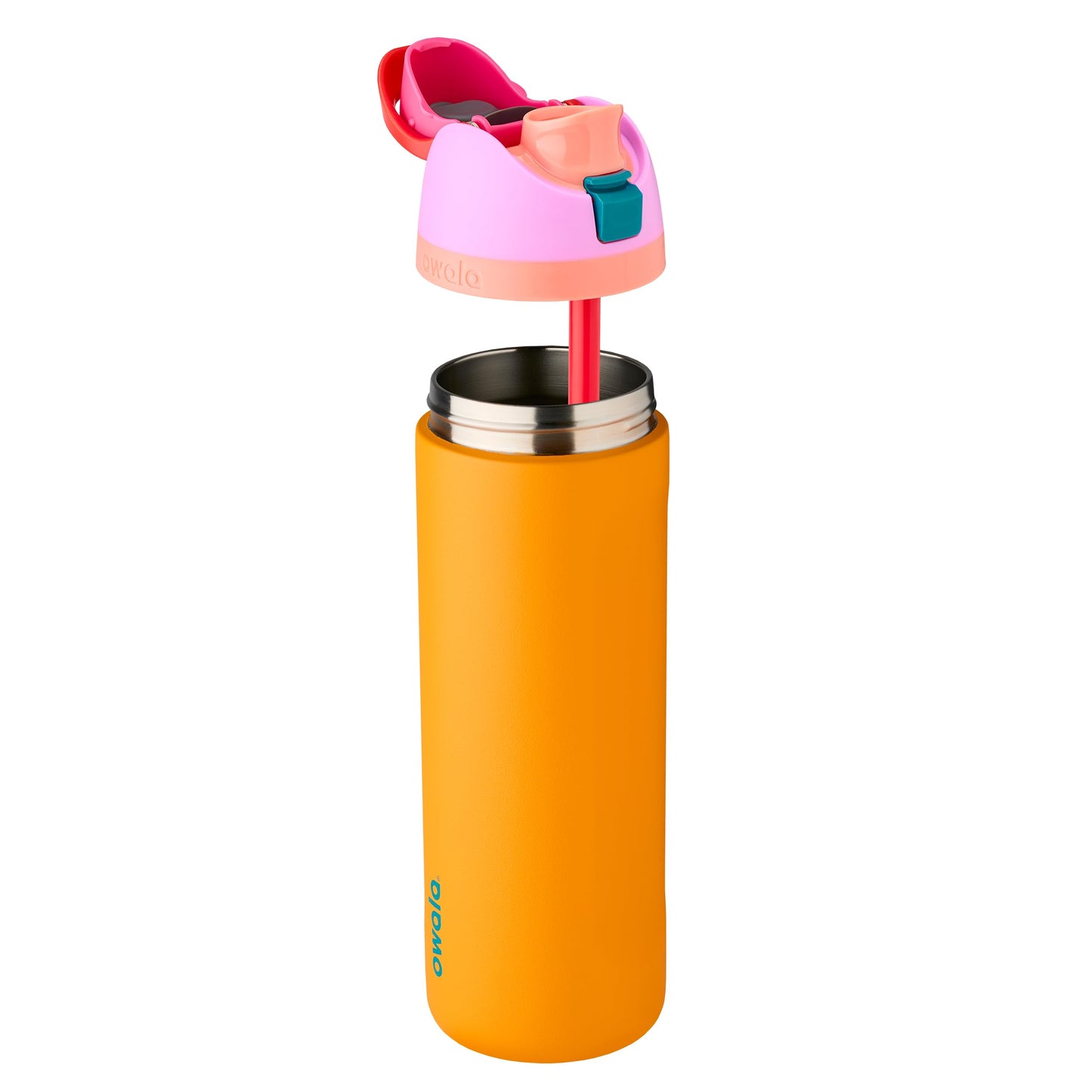 Owala FreeSip Insulated Stainless Steel Water Bottle with Straw for Sports and Travel, BPA-Free, 24-oz, Orchid/Orange (Tropical)