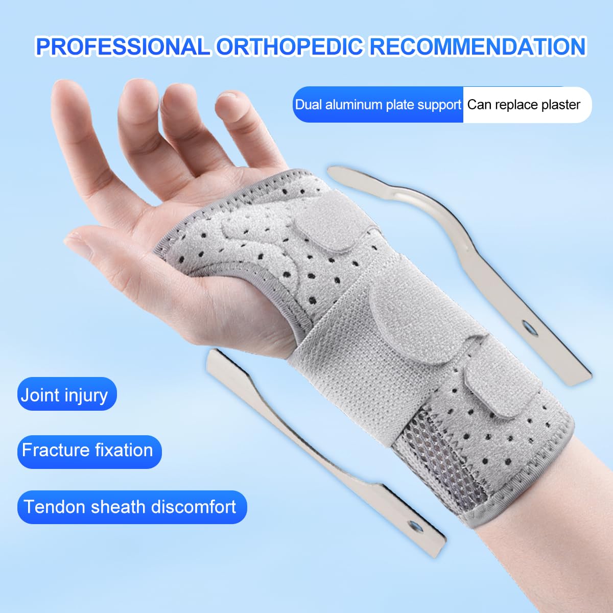 Carpal Tunnel Wrist Brace Night Support with Splints Left Hand, Hand Brace for Arthritis, Tendonitis, Sprain, Injuries, Wrist Pain Relief, Wrist Immobilizer Adjustable Straps and Breathable for Women and Men