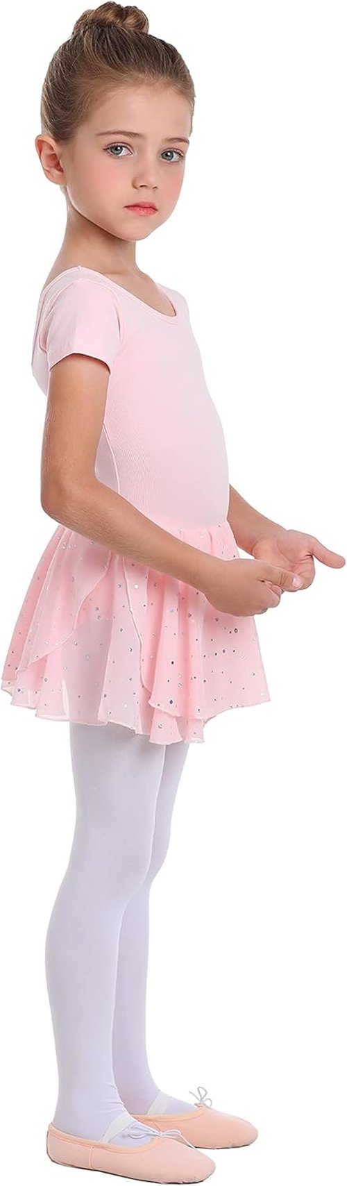 Danswan Toddler Girls Ballet Leotard - Long Sleeve Tutu Dress with Glitter Skirt | Perfect Dance Outfit
