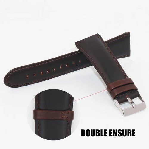 Lamshaw Compatible with COROS PACE 3 Bands, 20mm, 22mm Genuine Leather Band Replacement Smartwatch Strap Wristband Compatible for COROS PACE 3 / APEX 2 Pro / APEX Pro / APEX 46mm/APEX 2 / PACE 2 / APEX 42mm Smartwatch (22mm size band, Coffee)