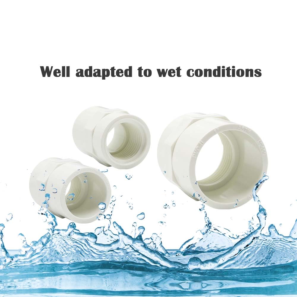 HayEastdor 6PCS 1 Inch PVC Coupling Fittings White Slip to Female Thread PVC Pipe Fitting Adapter Connector for Schedule 40 HE061-1