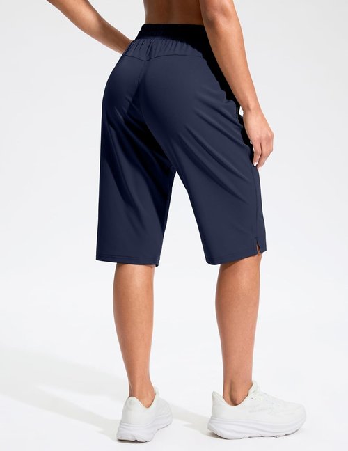 G Gradual Women's Lightweight 13" Hiking Shorts - Quick Dry Knee-Length Bermuda with Zipper Pocket