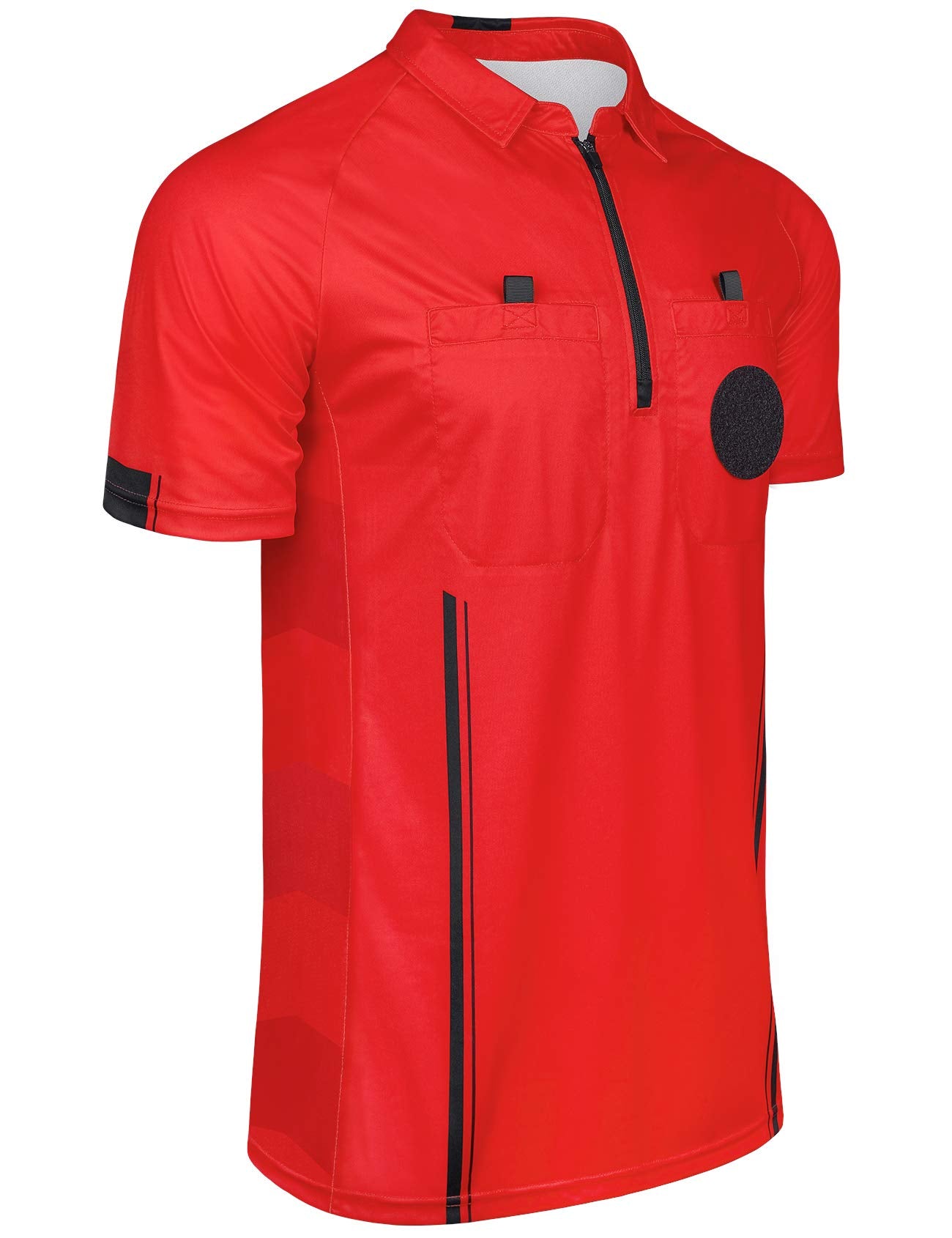 FitsT4 Sports Pro Soccer Referee Jersey Short Sleeve Ref Shirts Red X-Large