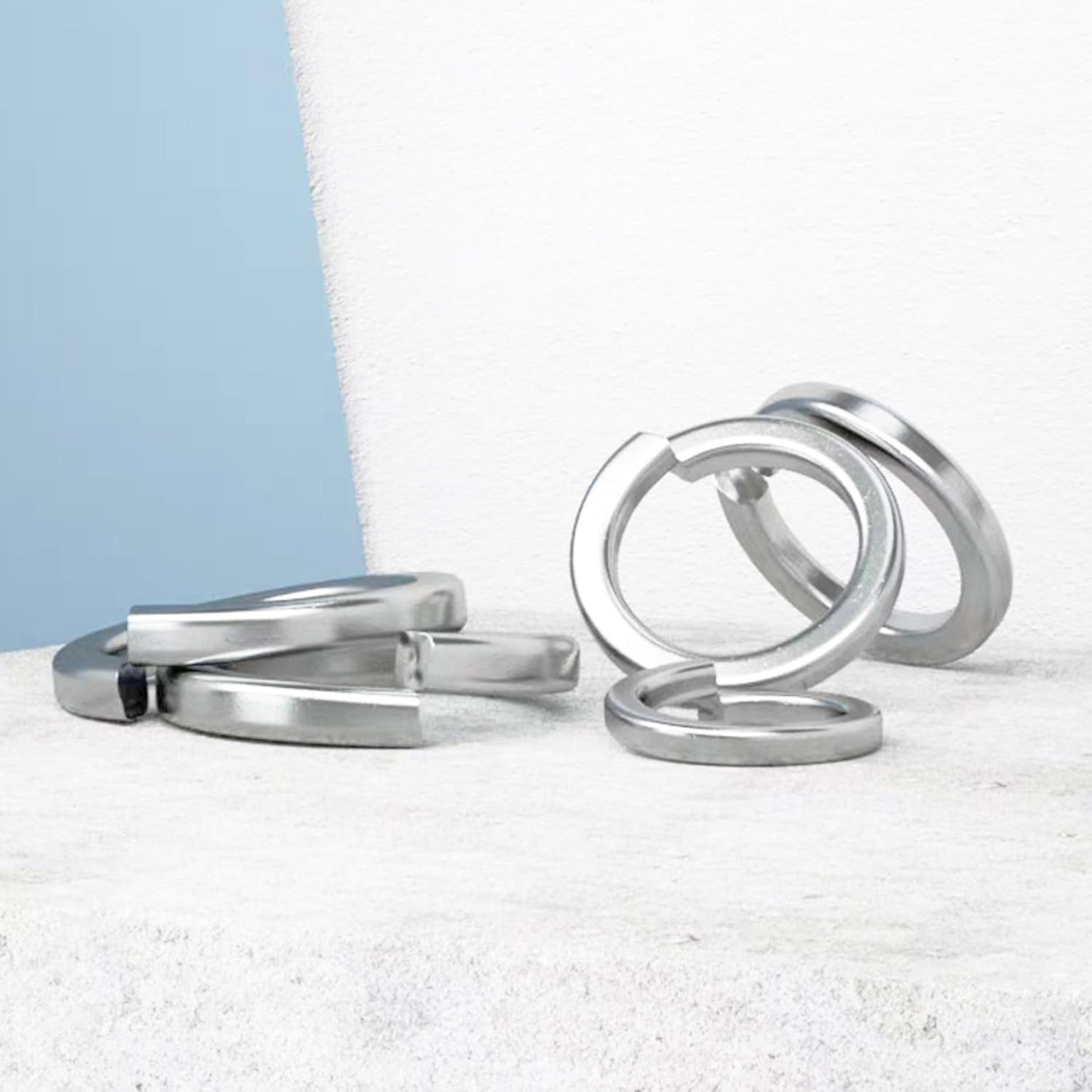 Aienxn 1000PCS Spring Lock Washers Assortment Kit, 9 Metric Sizes -M2, M2.5, M3, M4, M5, M6, M8, M10, M12, 304 Stainless Steel Washers for Bolts Screws, Split Lock Washer Set