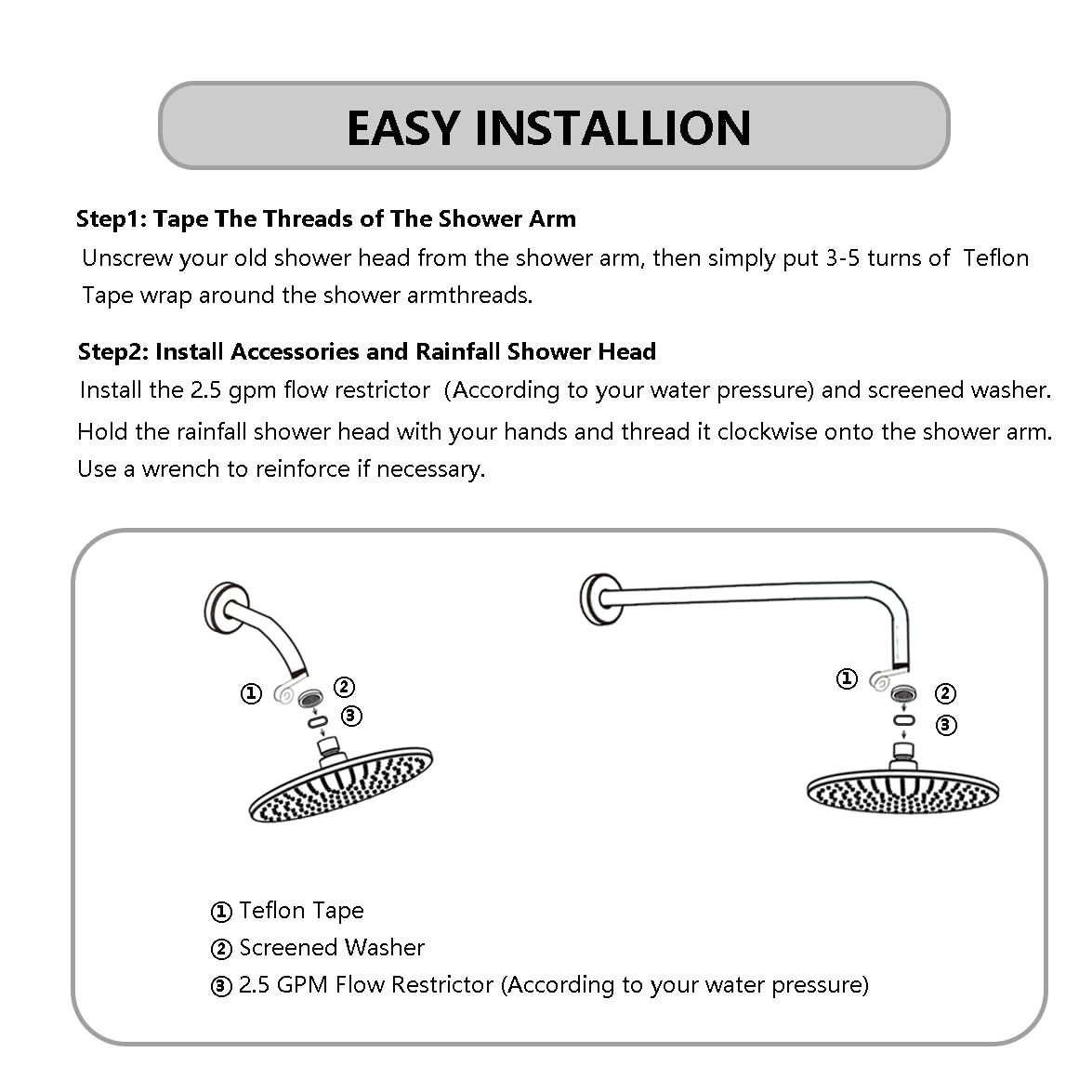 BOPai 9 Inch Rainfall Shower Head - Air In Take Water Saving Rain Showerhead, Chrome