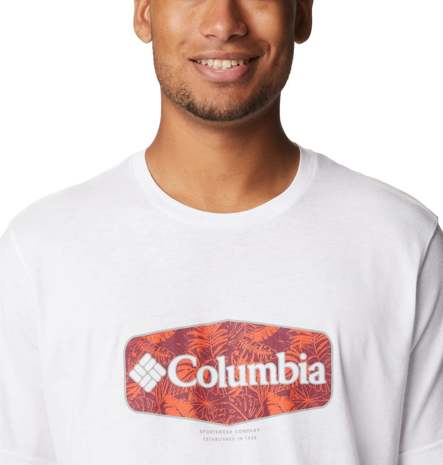 Columbia Men's Thistletown Hills Graphic Short Sleeve, White/Wanderland Graphic, X-Large Tall