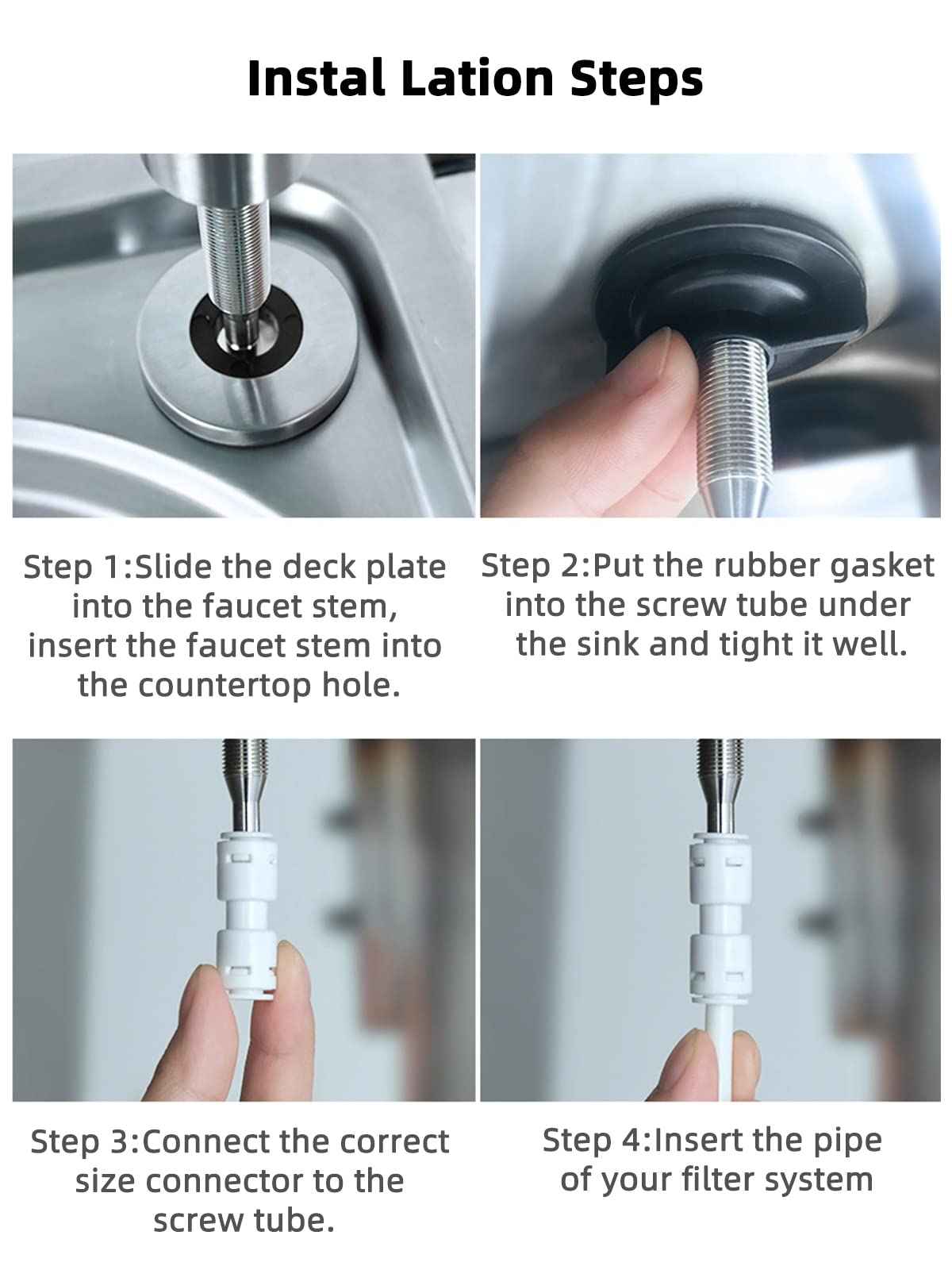 Drinking Water Faucet,Easy to Install Lead-Free Sink RO Faucet,Water Filter Faucets for Kitchen Bar Sink,Brushed Nickel SUS304 Reverse Osmosis Faucets