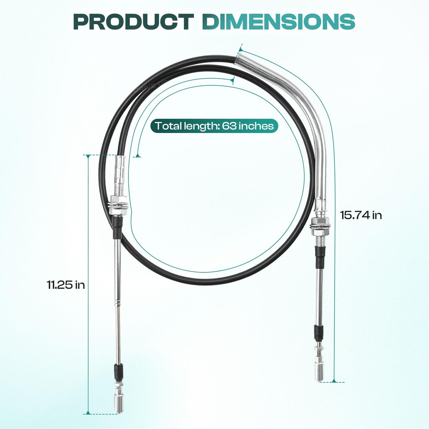 DRIVE UP Golf Cart Transmission Shift Forward Reverse Cable for 1994-1997 Club Car DS Models, OEM 1012326 1013085 1018510-02