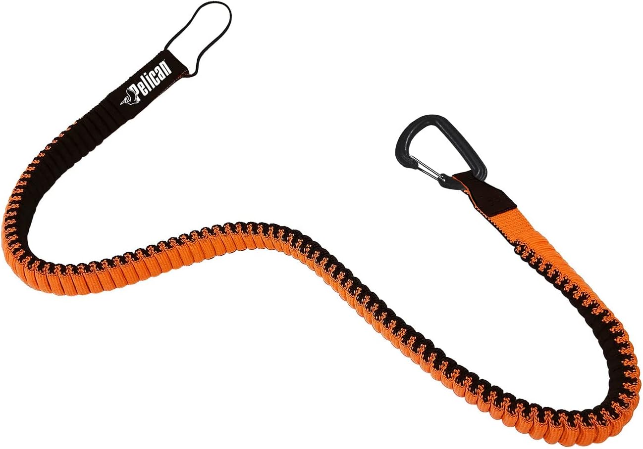 Pelican Paddle Leash - Stretchable Coiled Fishing Rod Holder for Kayak & SUP Paddles