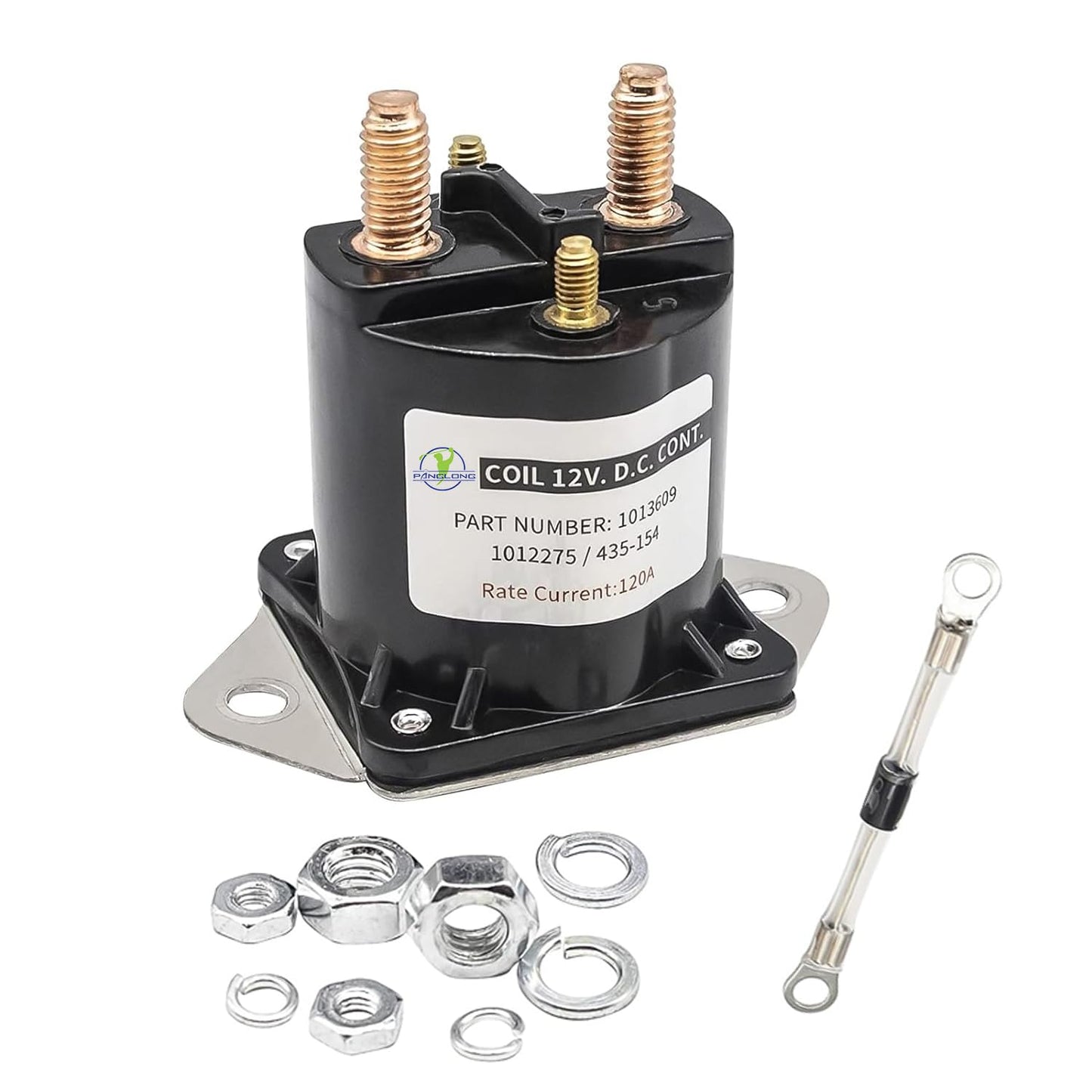 Panglong 12V Solenoid Relay with Diode for Club Car Tempo (2018-Up) & DS/Precedent (1984-Up), OEM#1013609,1014948