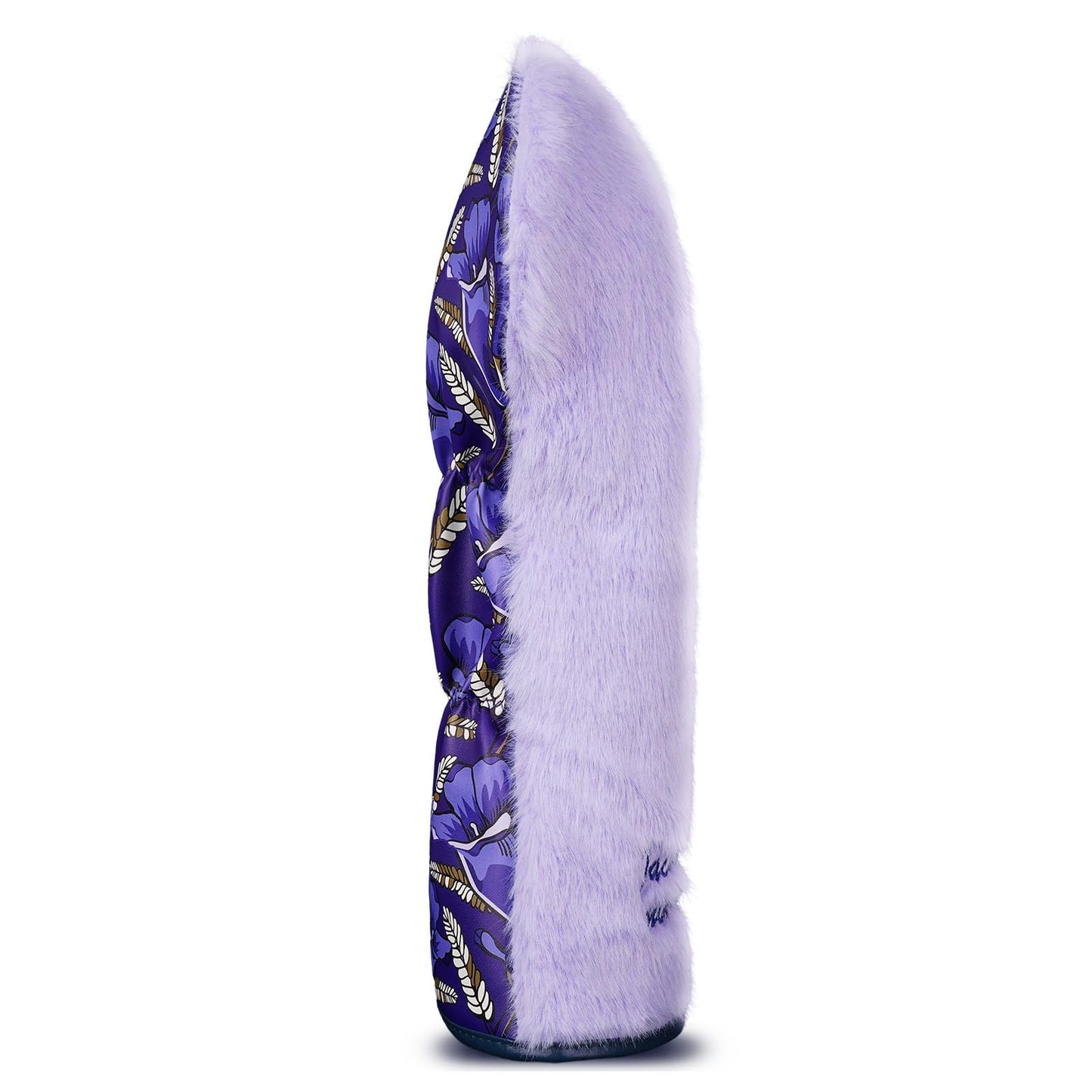 Purple Golf Driver Head Cover Front Plush Back Leather Printing Jacaranda Driver Headcover for Women Lady