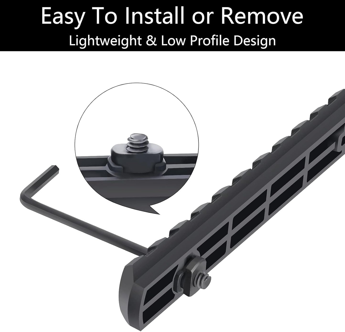 Picatinny Rail - Durable Polymer Accessory Rail with 3 to 13 Slots - Sleek Black Finish