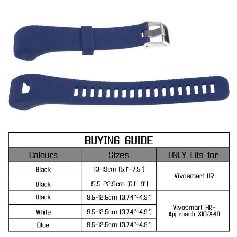 SING F LTD Watch Strap Sports Band Bracelet Wrist Straps Blue Embossing Replacement Compatible with GARMIN Vivosmart HR+ Approach X10/X40 Fitness Watch