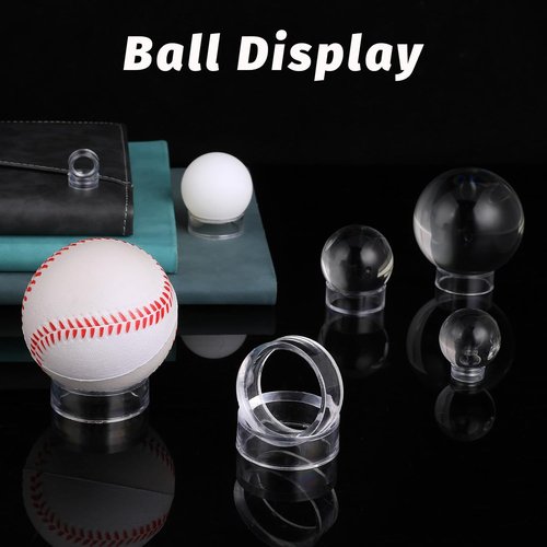 9Pcs Clear Acrylic Baseball Display Stand - Versatile Holder for Golf, Softball, Tennis Balls | 3 Sizes