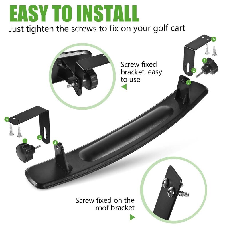 KISEER Golf Cart Rear View Mirror 16.5 Inch Adjustable Panoramic Wide Angle Golf Cart Rearview for Club Car EZ GO Yamaha and Others Carts