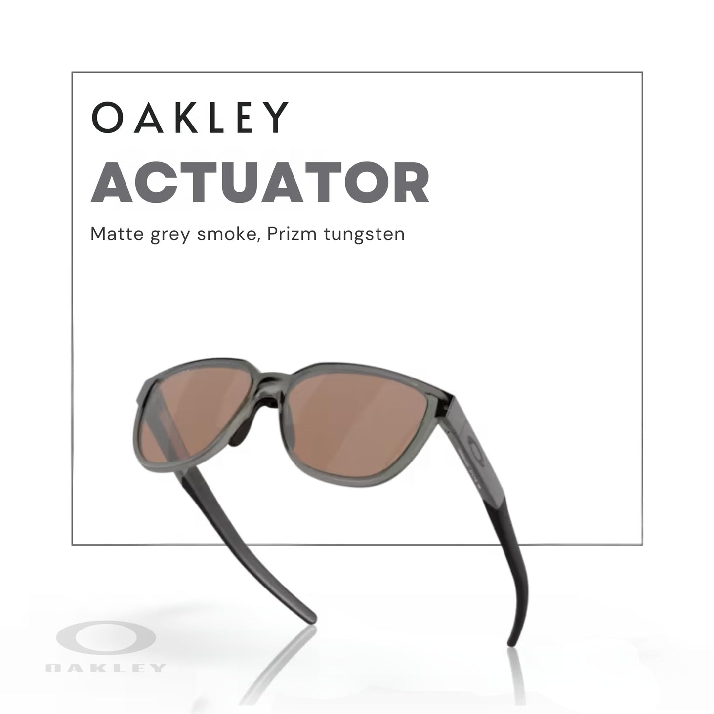 Oakley Actuator OO9250 925003 57MM Matte Grey Smoke/Prizm Tungsten Rectangular Sunglasses for Men+ Bundle Accessory Leash Kit, Microfiber Pouch