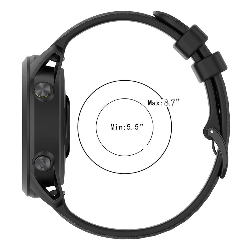 AWADUO Compatible For Garmin Forerunner 745 Replacement Band, Replacement Silicone Wrist Strap Band For Garmin Forerunner 745 With QuickFit, Soft And Durable(Silicone Black)