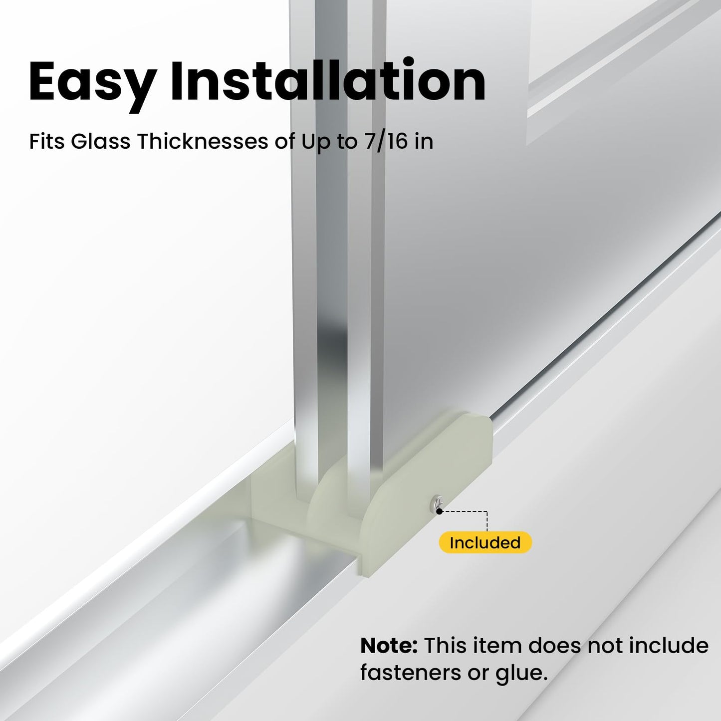 HONSNKS 2 Pcs M6219 Sliding Shower Door Bottom Guide, Plastic Shower Door Guide with 1/2 in Channel, Glass Shower Door Track Guide for Sliding Shower Door (Top Hung) Tub Enclosure Systems