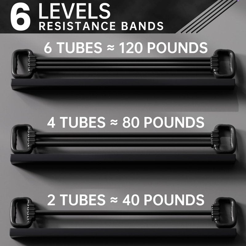 Resistance Bands with Handles, Single Resistance Bands, Exercise Bands with Comfortable Handles, Resistance Training, Physical Therapy, Home Workouts, Fitness, Pilates(Black)
