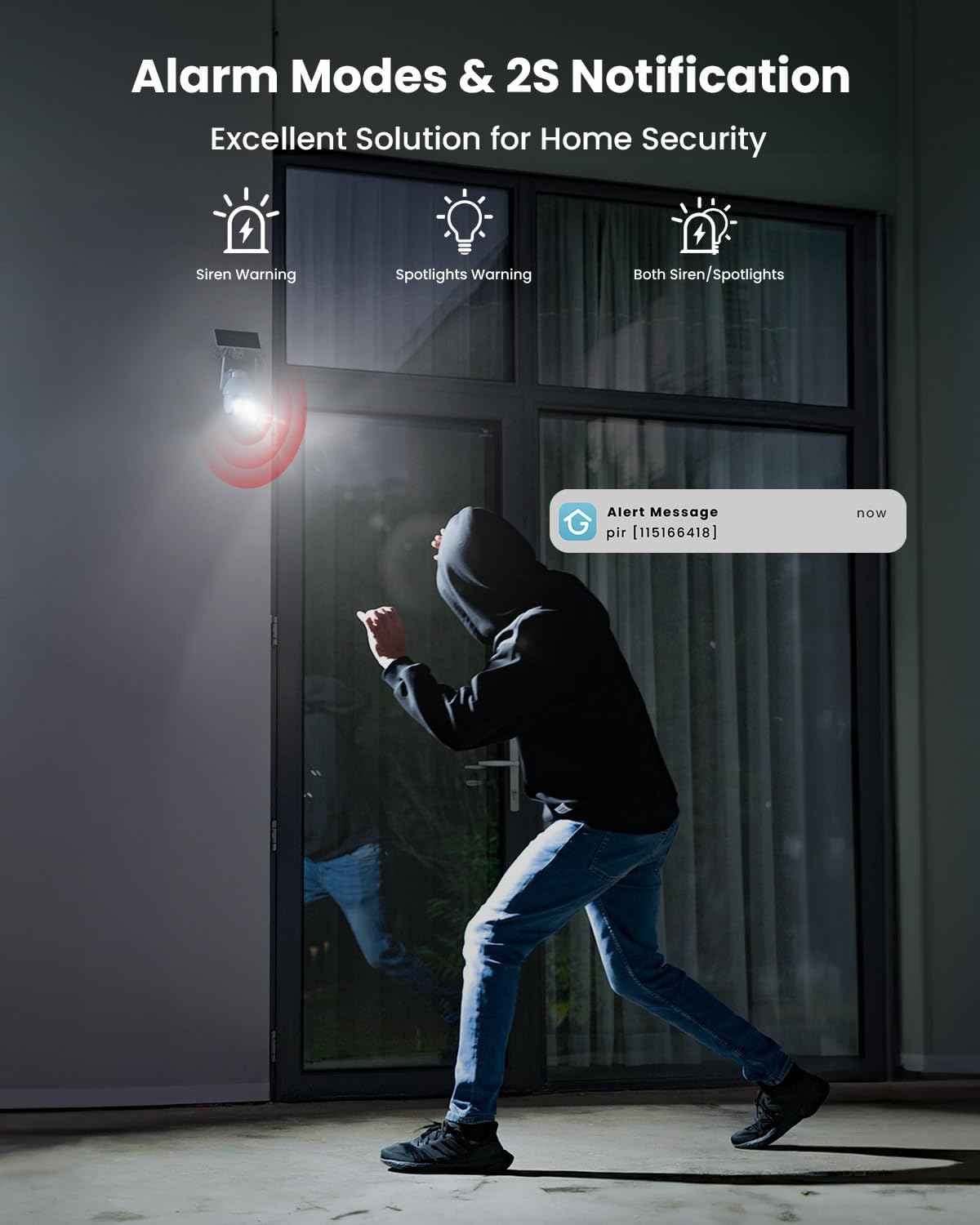 2K Solar Wireless Security Camera - Outdoor Battery-Powered Surveillance with 360° PTZ, Color Night Vision & 2-Way Audio