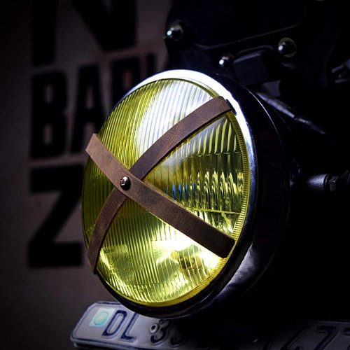 Trip Machine Company Genuine Leather Headlight X Universal Bike Accesories Easy to Install (Brown)
